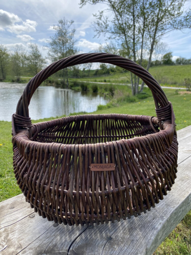 Rund kurv - mørk - 35 cm